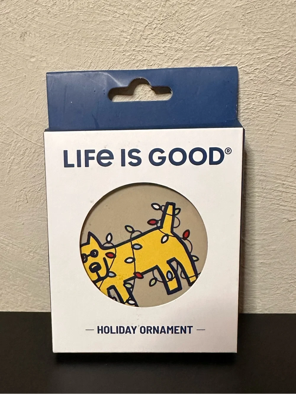 Life is Good Holiday Christmas Ornament Dog with Lights